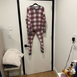 P.J. Salvage Gray and Red Knit Pajamas